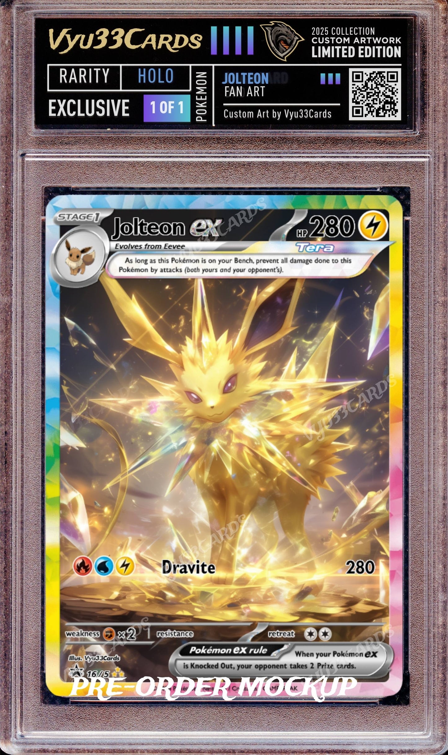 Exclusive 1 of 1 - Crystal Jolteon Slab