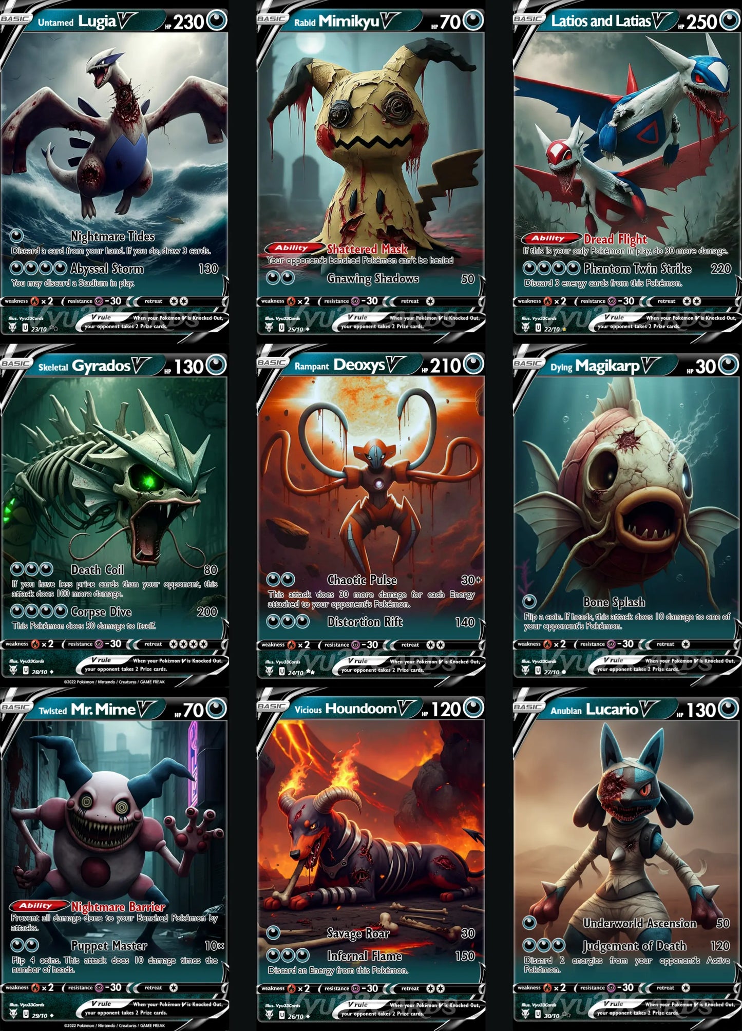 (Bundle) Horror Cards 21-30 Vyu33Cards