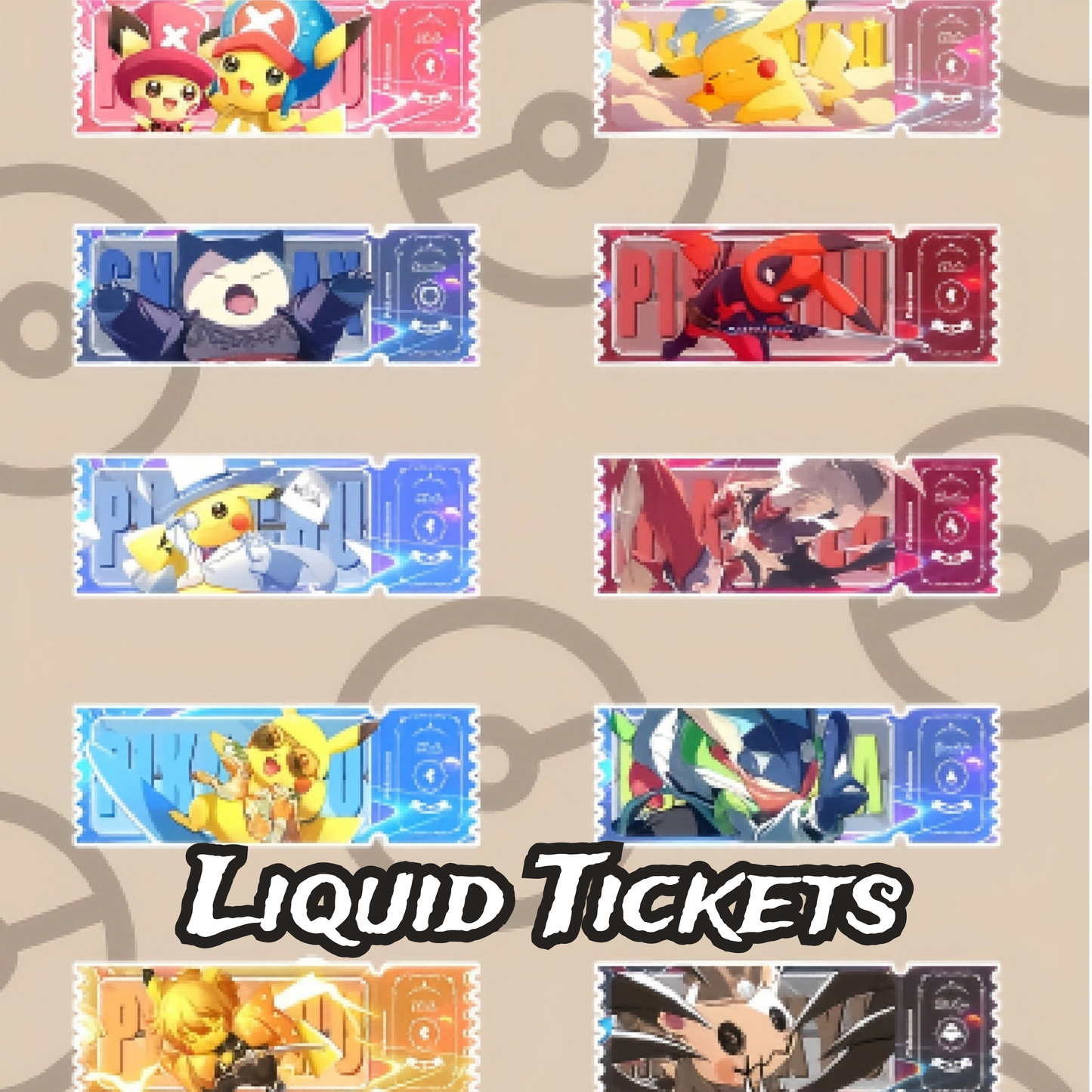 Pre-Order Quicksand Liquid Acrylic Pokémon Ticket Pack