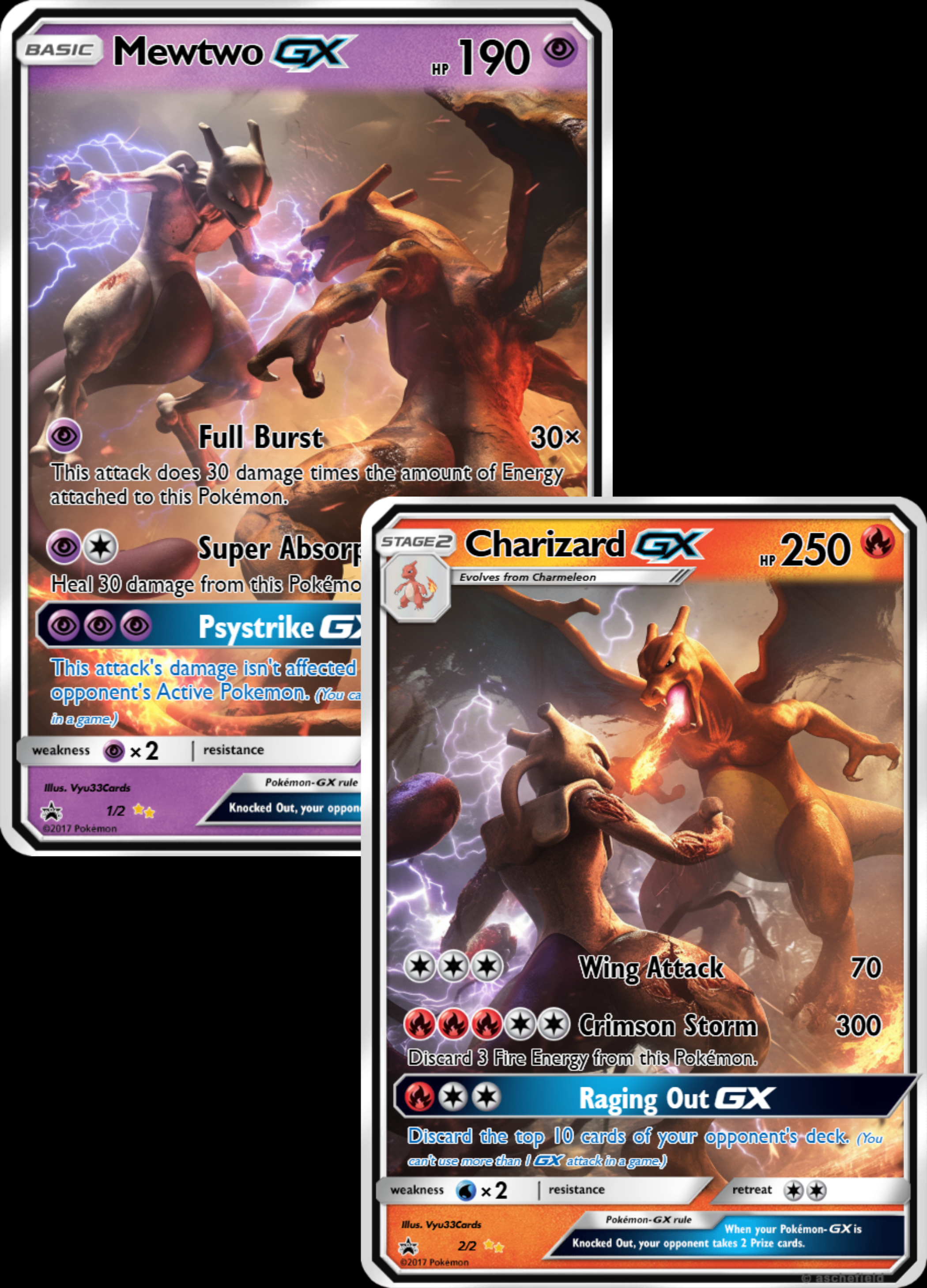 mega charizard gx custom pokemon card Mewtwo/Charizard GX Promo Horror Cards