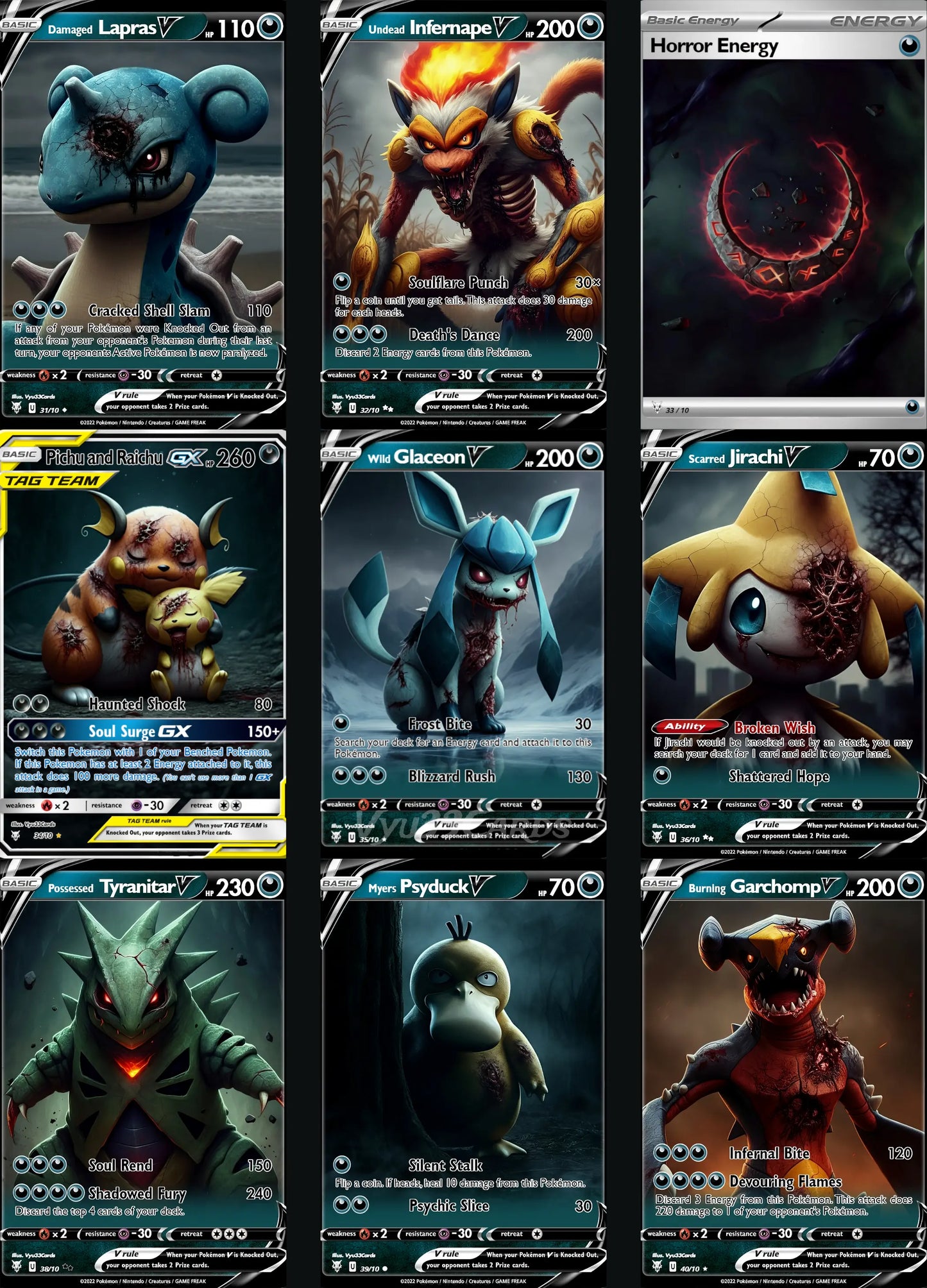 (Bundle) Horror Cards 41-50 Vyu33Cards