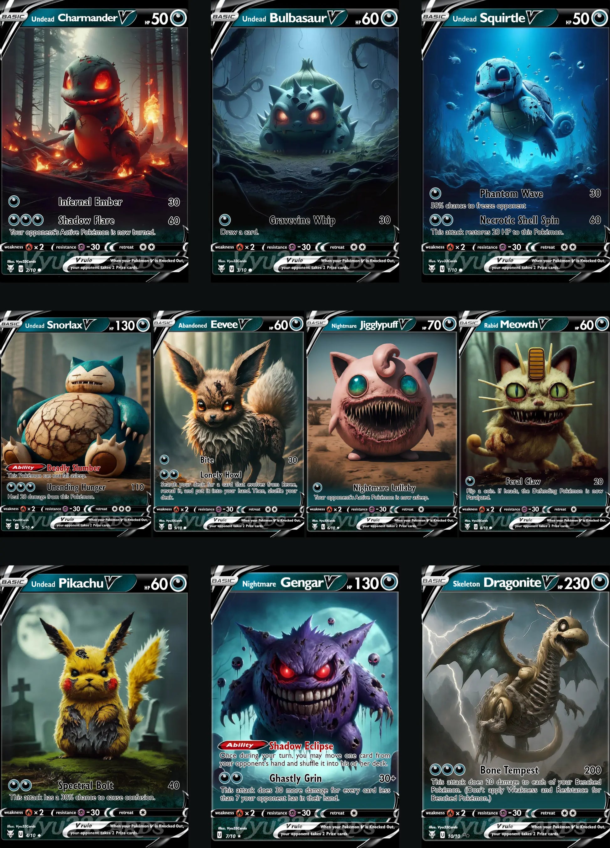 (Bundle) Horror Cards 1-10 Vyu33Cards