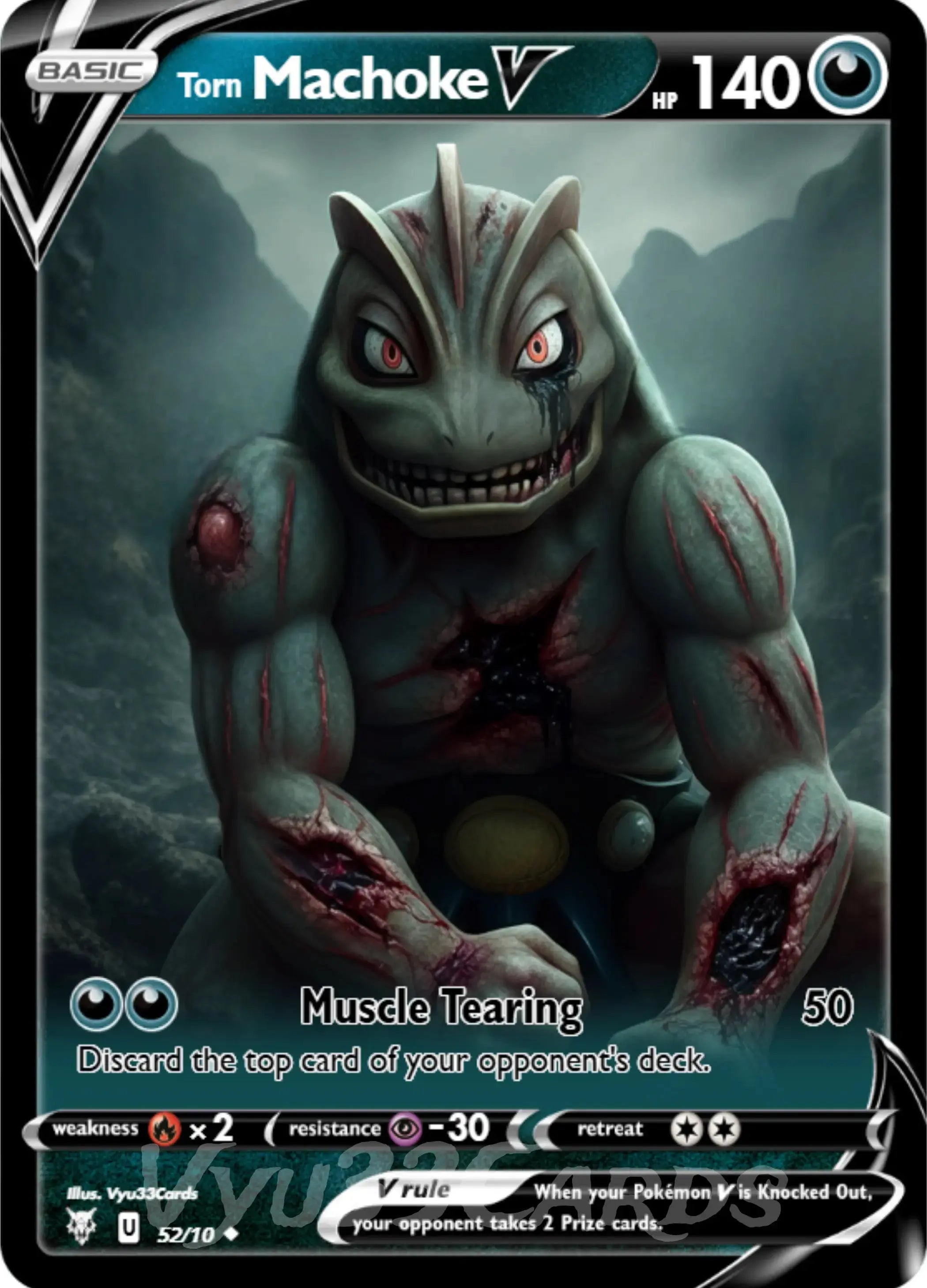 Machoke Horror Card - Vyu33Cards