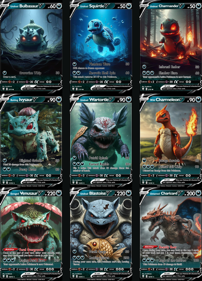 (Bundle) 1st Generation Starters and Evos - Vyu33Cards