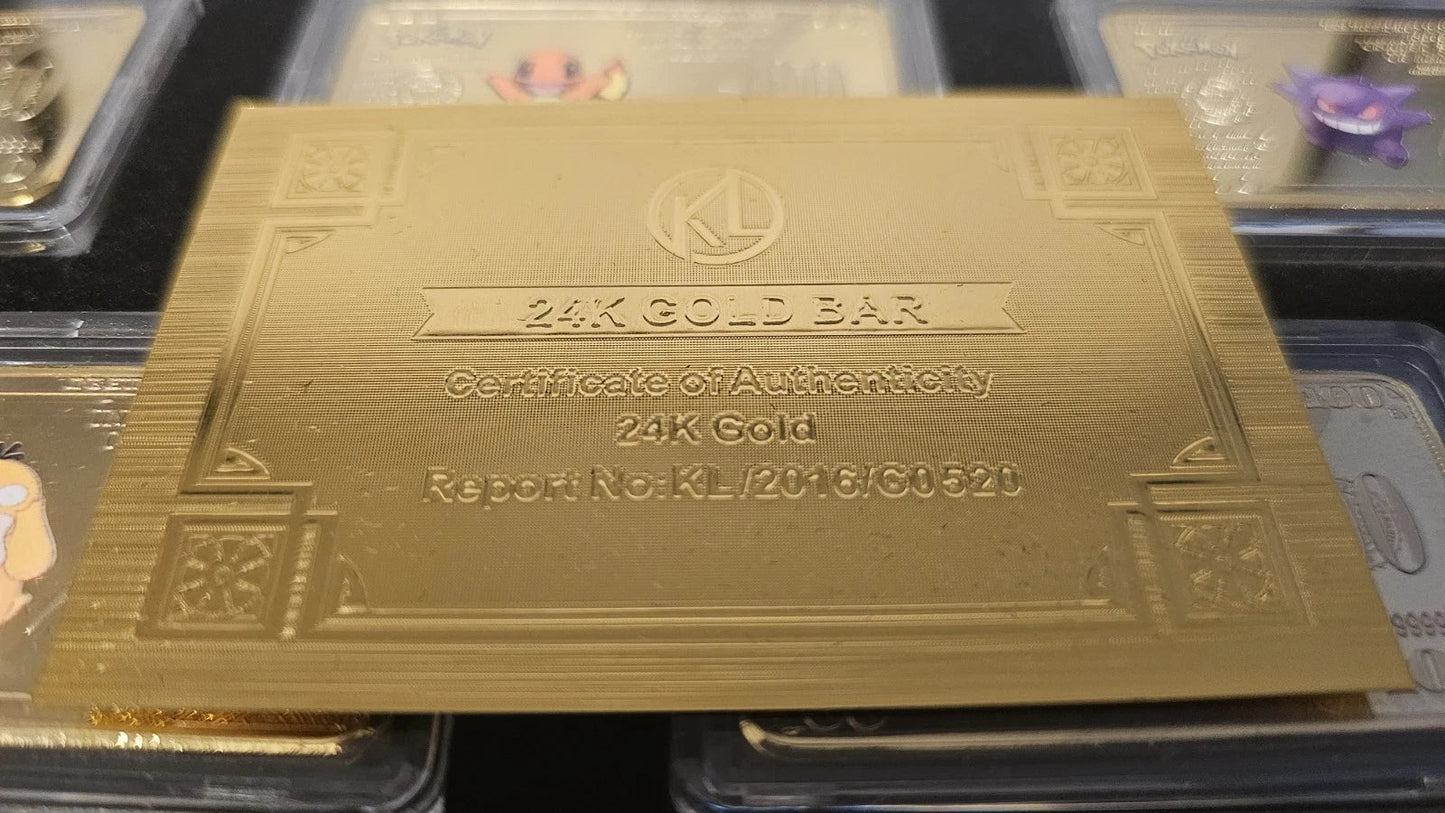 7 Piece Pokemon Gold Bar 1oz Bullion Box Set (Gold Plated) Vyu33Cards